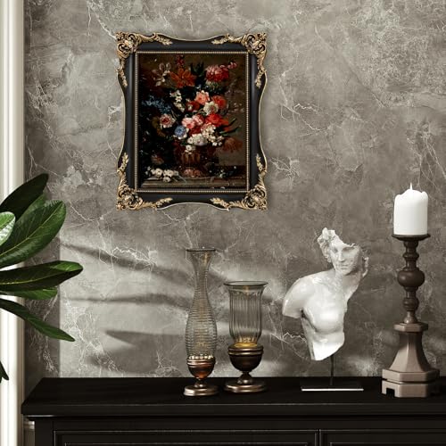 Black Vintage Picture Frame with Mat for 5x7 or 8x10 Photos E9622