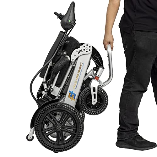 Lightweight Electric Wheelchair for Adults Foldable Power Wheelchair Silver J47737