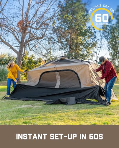 Fanttik Outdoor Camping Tent 4/6/8/10 Person Instant Cabin with Rainfly & Carry Bag G367