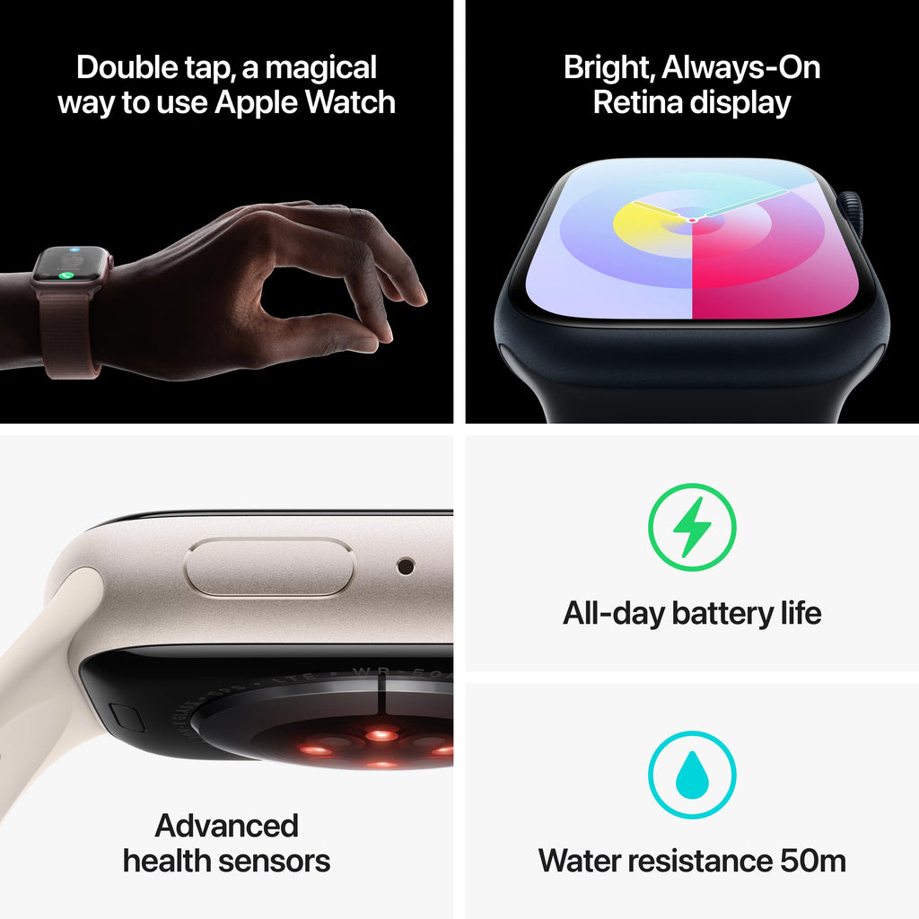 Apple Watch Series 9 GPS + Cellular 45mm Midnight Aluminum Case with Sport Band U141782