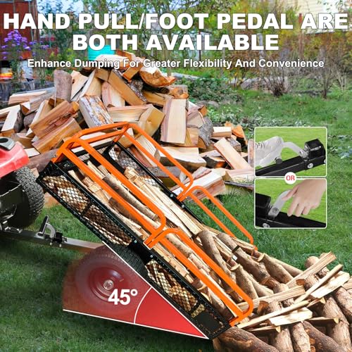Heavy Duty Steel Dump Cart 1600 Lb Capacity Utility Garden Trailer X511