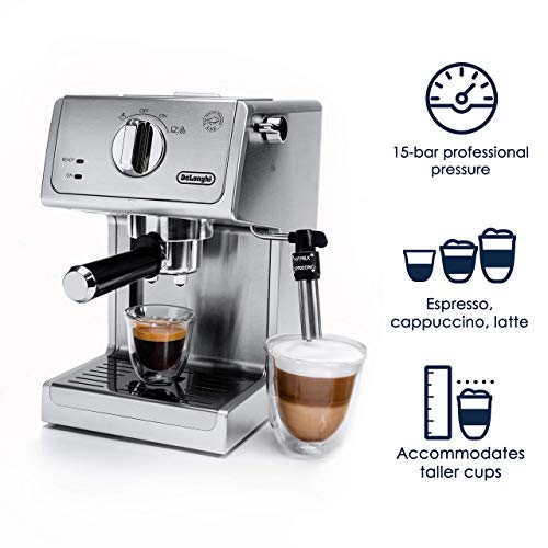 De'Longhi 15 Bar Pump Espresso and Cappuccino Machine, Stainless Steel, ECP3630 D87990