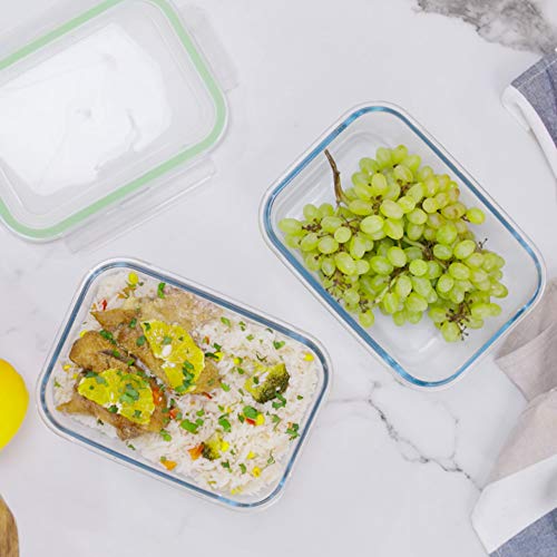 63 Oz Large Glass Food Storage Containers with Locking Lids, 2 Pack O368064