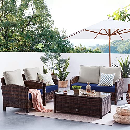 Favoyard Patio Chair Cushions 19 x 19 x 3 Inch Waterproof Outdoor Set of 2, Beige Q67095
