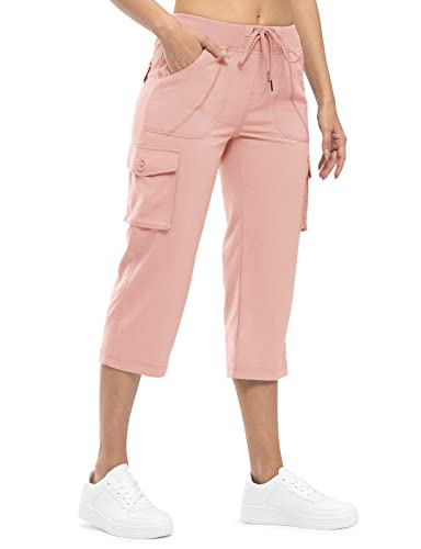 TBMPOY Women's Cargo Capris Quick Dry Hiking Pants S1977