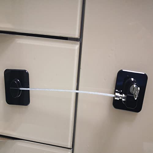 YEYA Refrigerator Lock, Baby Proof Cabinet Locks with Keys, 4 Pack I3658