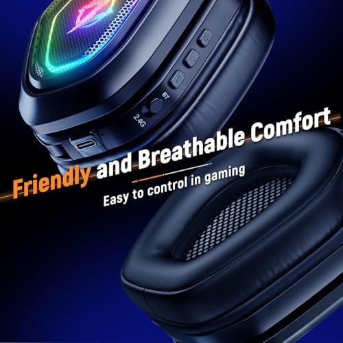 2.4GHz Wireless Gaming Headset for PC PS5 PS4 with Flip Microphone M29946