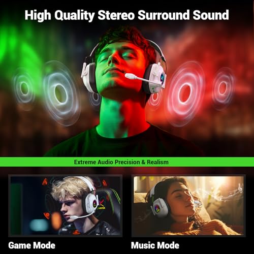 Wireless Gaming Headset with Noise Canceling Mic for PC, PS5, PS4, Switch, Mac B84241
