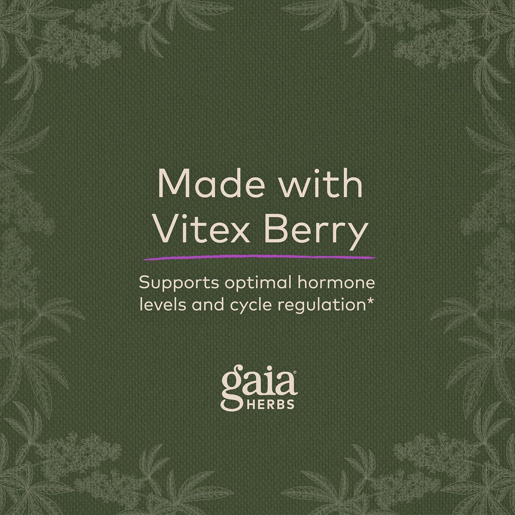 Gaia Herbs Cycle Support Herbal Supplement with Vitex Berry & Schisandra, 60 Vegan Capsules G8927