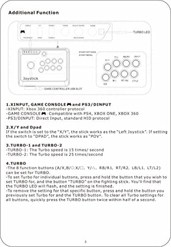 MAYFLASH F300 Arcade Fight Stick Joystick for Switch, Xbox, PS4, PC R36910
