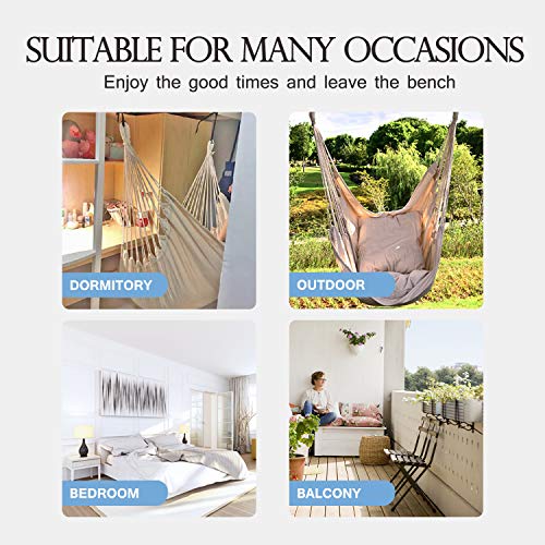 Hommtina Hammock Chair Hanging Rope Swing, Max 300 Lbs, Dark Gray W16807