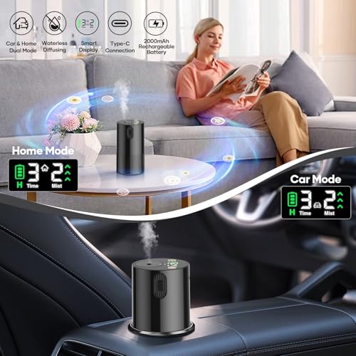 Waterless Diffuser for Essential Oil, Aromatherapy Nebulizer with Timer for Home Car Y968039