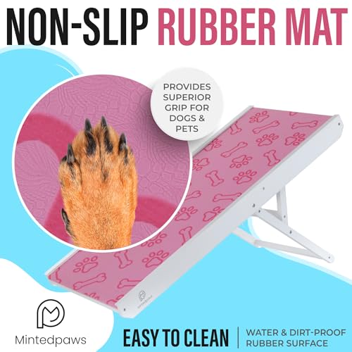 Extra Wide Anti-Slip Dog Ramp Rubber 43" Long Adjustable for Couch, Bed or Car A9996