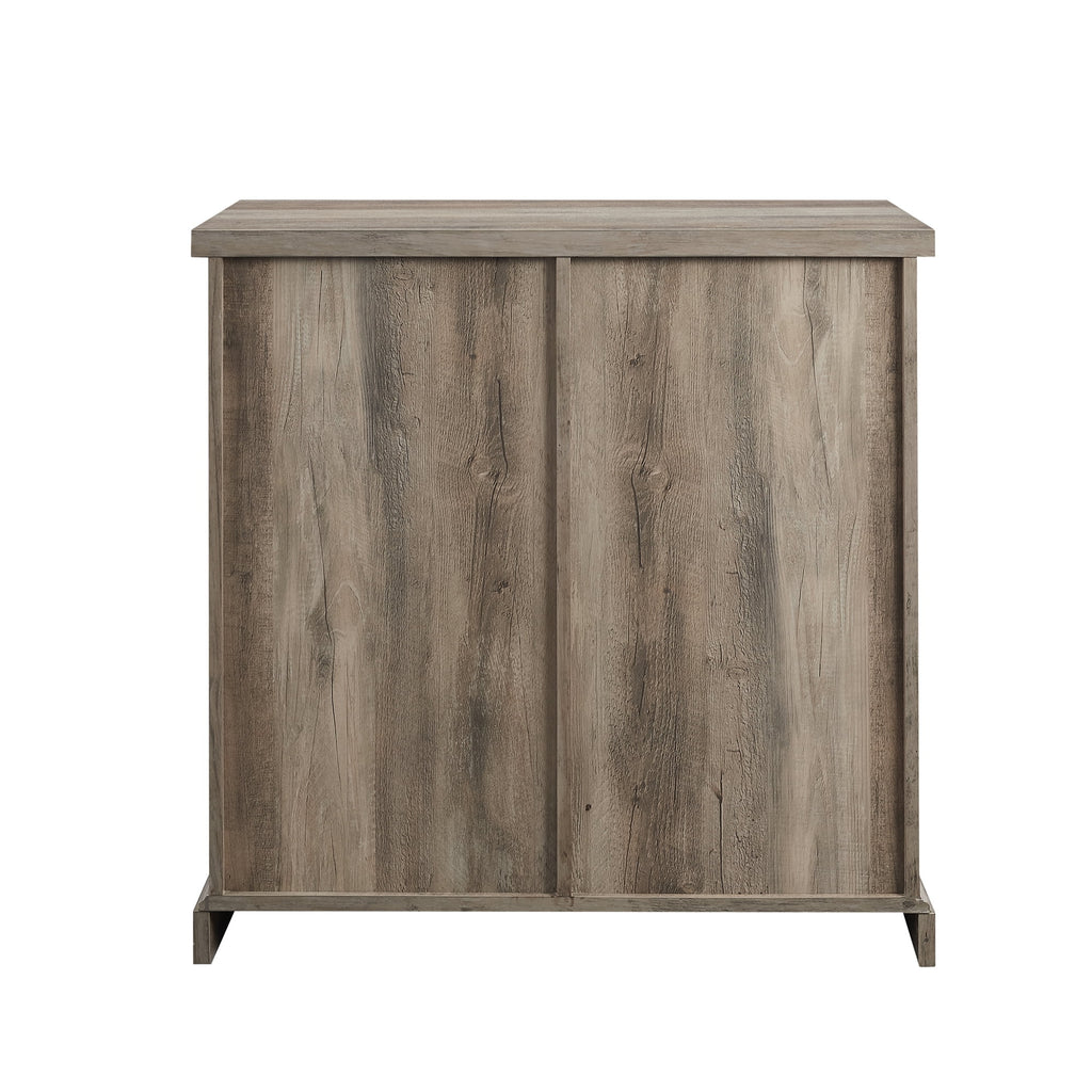 Walker Edison Sliding Barn Door Accent Cabinet, Grey Wash W76819