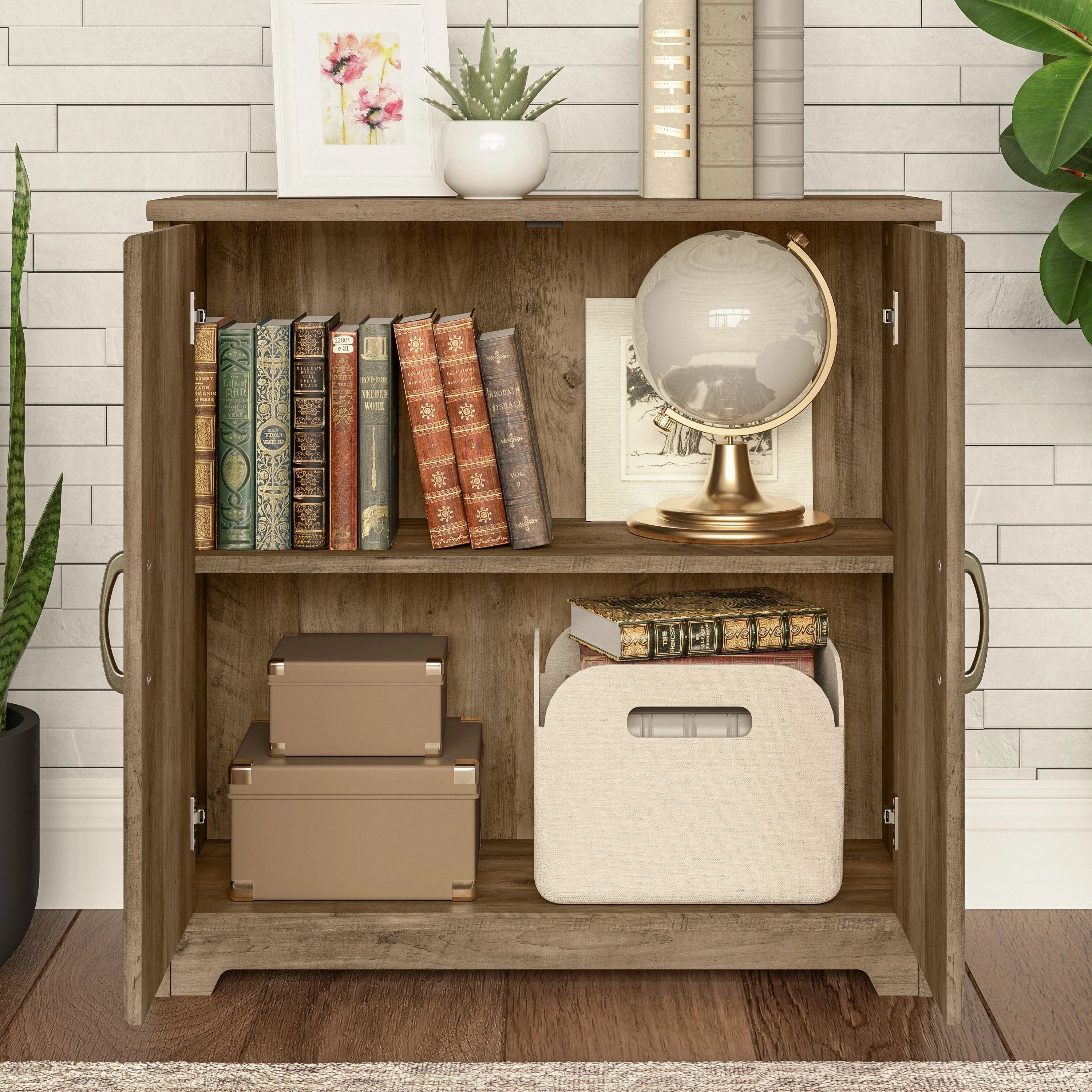 Bush Furniture Cabot Small Storage Cabinet in Reclaimed Pine T702