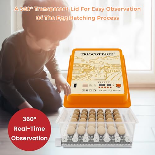 TRIOCOTTAGE MN24 Egg Incubator with Automatic Turner for Hatching Chicken, Quail & Poultry G4943