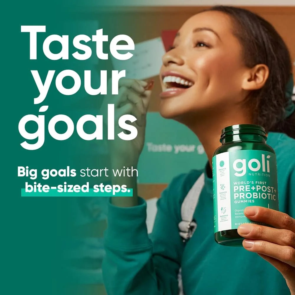 Goli Nutrition Tribiotic Gummies, Pre + Post + Probiotics, 60 Count O96449