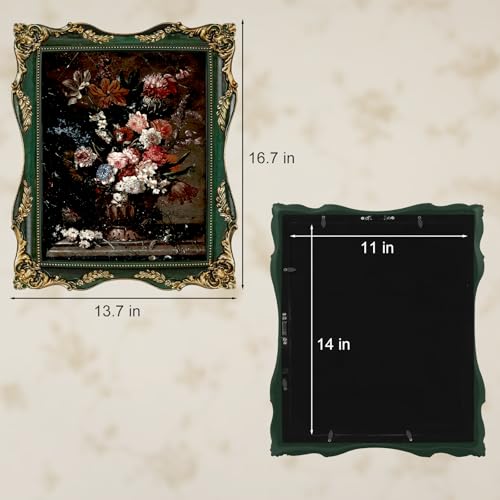 Black Vintage Picture Frame with Mat for 5x7 or 8x10 Photos E9622