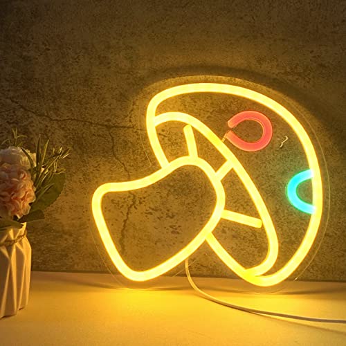 LED Neon Mushroom Sign USB Powered Night Light for Kids Room Decor F370