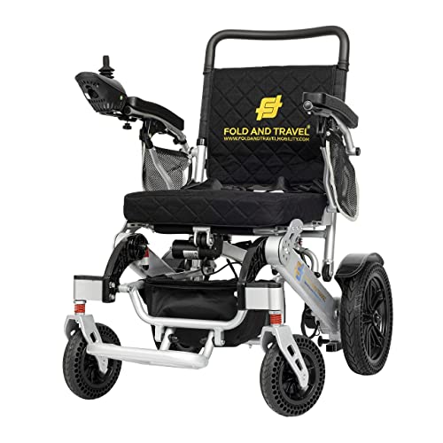 Auto Folding Lightweight Electric Wheelchairs for Adults Foldable Power Wheelchair (Silver)