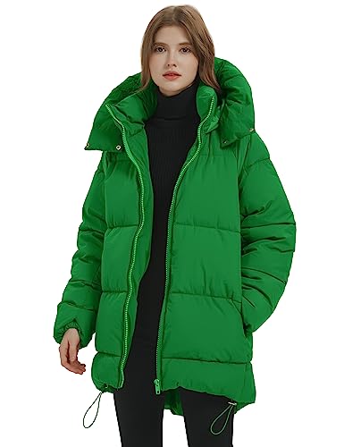 Women’s Winter Hooded Quilted Puffer Jacket Mid-Length Warm Coat D58854