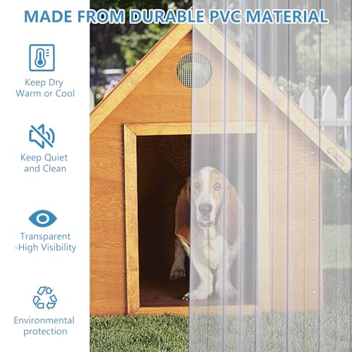 Dog Door Replacement Flaps, Plastic Vinyl, 11.8" W x 4.1' L, Clear I7733