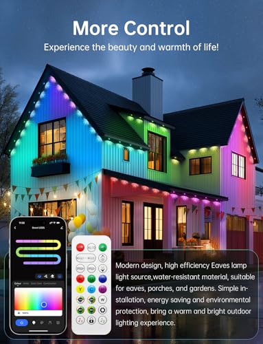 Permanent Outdoor Lights RGB+IC Christmas Eave Lights 30ft IP68 Waterproof O446
