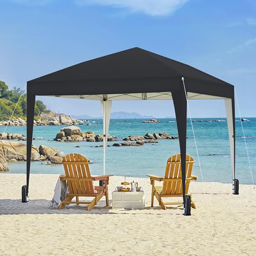 Yaheetech 10x10 Pop Up Canopy with 4 Removable Sidewalls, White F109731