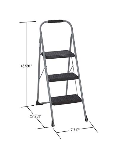 COSCO 2-Step Steel Step Stool, Gray Q61005