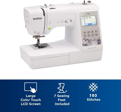 Brother SE600 Sewing and Embroidery Machine, Computerized, 80 Designs W475587