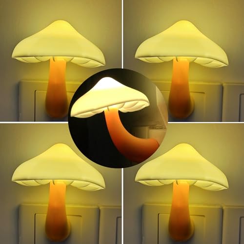 AUSAYE 5Pack Sensor LED Night Light Plug in Mushroom Lamp for Bedroom G797882