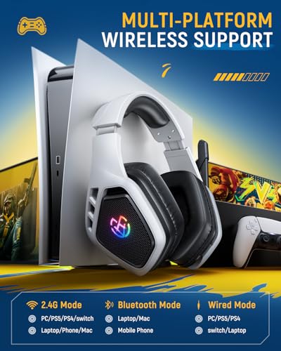 Wireless Gaming Headset for PC, PS5, PS4, Switch with Microphone G65656