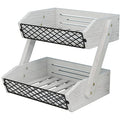 Fruit Basket for Kitchen, 2 Tier Fruit Bowl for Kitchen Counter,Wooden Fruit Holder for Kitchen Countertop,Bread Fruit Vegetable Storage Basket Stand