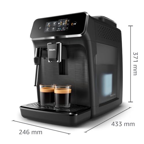 Philips 2200 Series Fully Automatic Espresso Machine with Milk Frother, Black I7236