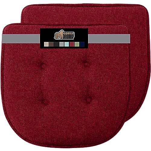GORILLA GRIP Slip Resistant Chair Cushions, Memory Foam, Set of 2, Beige W525