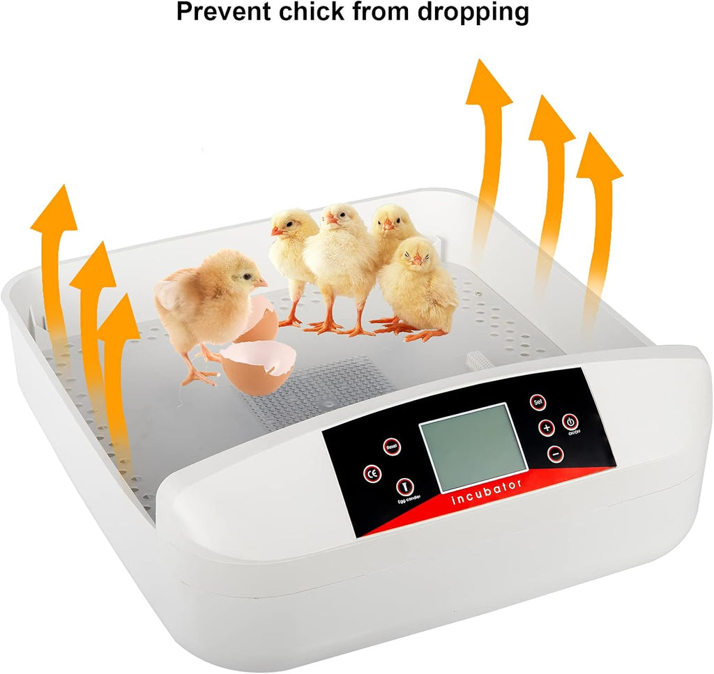 56-Egg Fully Automatic Poultry Incubator with Egg Candler, White M739
