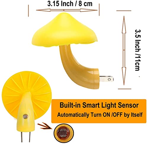 AUSAYE 5Pack Sensor LED Night Light Plug in Mushroom Lamp for Bedroom G797882
