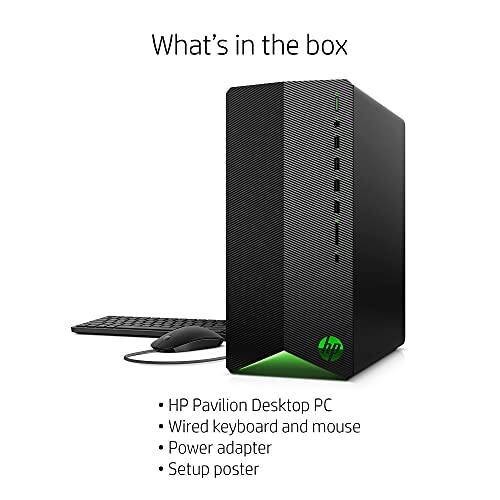HP Pavilion Gaming Desktop PC Tower, AMD Ryzen 5 5600G, 16GB RAM, 1TB SSD, Windows 11 Home W28748