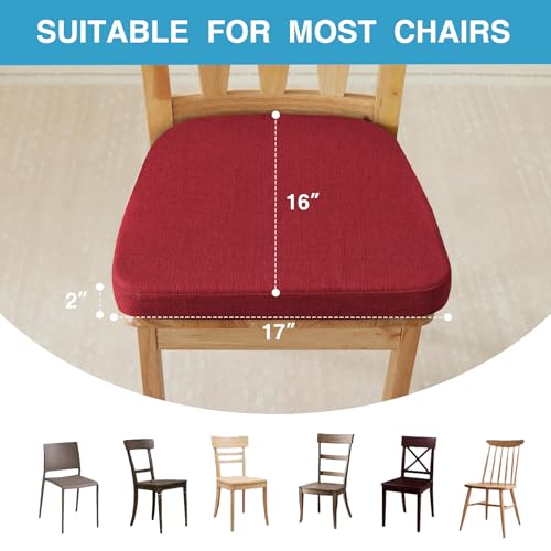 Chair Cushions for Dining Chairs Set of 4, Non Slip with Ties, Black H39445