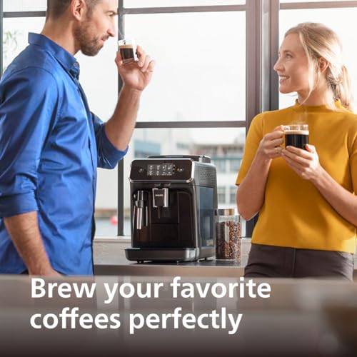 Philips 2200 Series Fully Automatic Espresso Machine with Milk Frother, Black I7236