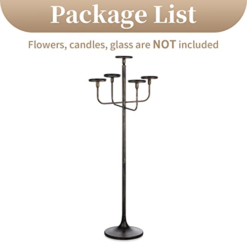 Sziqiqi Black 5-Arm Floor Candelabra 48 Inch Tall Candle Holder N478591
