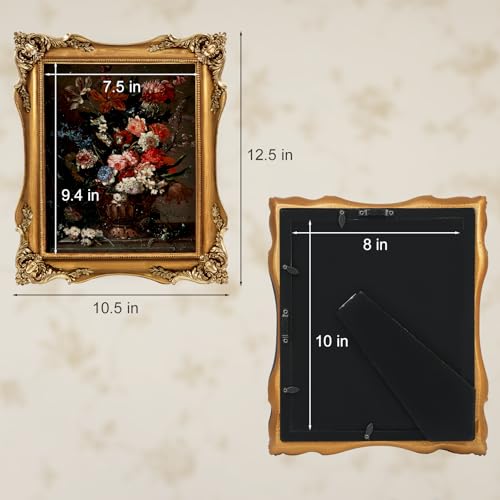 Black Vintage Picture Frame with Mat for 5x7 or 8x10 Photos E9622