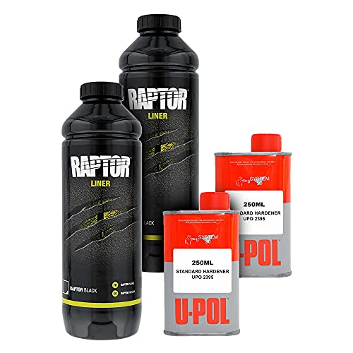 U-Pol Raptor Tintable Urethane Spray-On Truck Bed Liner Kit with Spray Gun, 8 Quart F745
