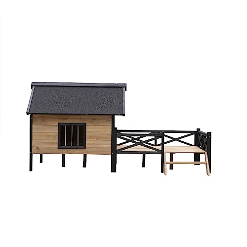Large Wooden Dog Kennel with Porch P8565