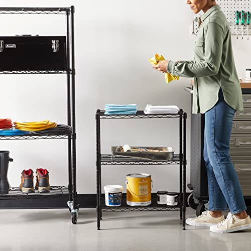 Amazon Basics 3-Shelf Adjustable Steel Wire Rack Storage Shelving, Chrome D243