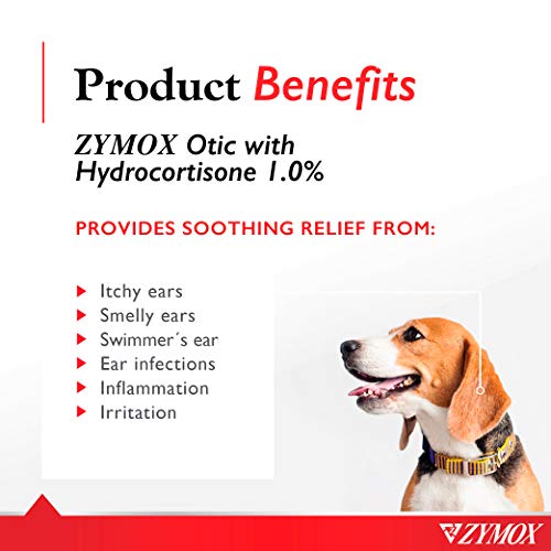 Zymox Otic Enzymatic Solution with 1% Hydrocortisone for Dogs and Cats, 1.25oz O9154