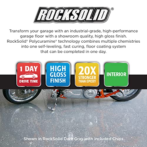 Rust-Oleum RockSolid Polycuramine Garage Floor Coating, 2.5 Car Kit, High Gloss Gray F2688