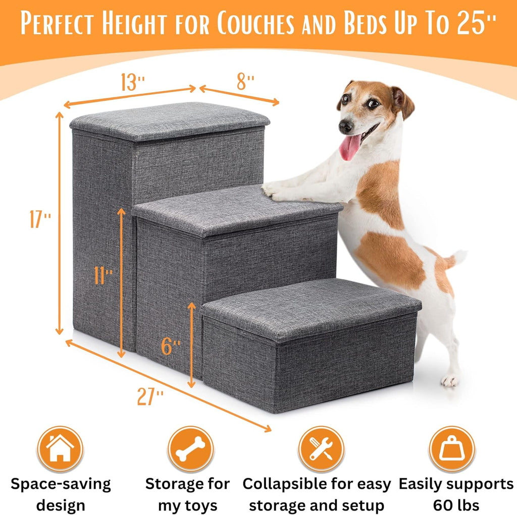 Foldable Dog Stairs for High Beds, Couch, and Small Pets P177