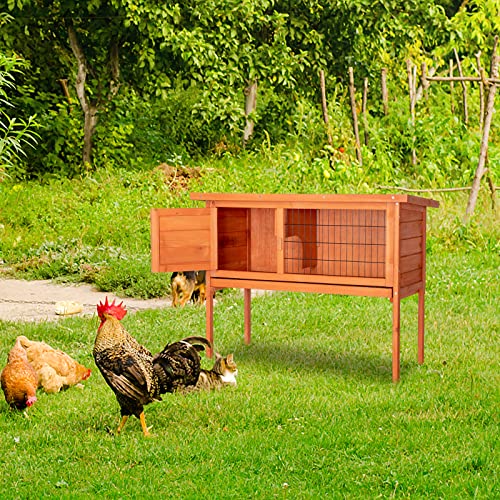 Outvita Rabbit Hutch 36" Single Deck Waterproof Wooden Chicken Coop Indoor Outdoor M5580