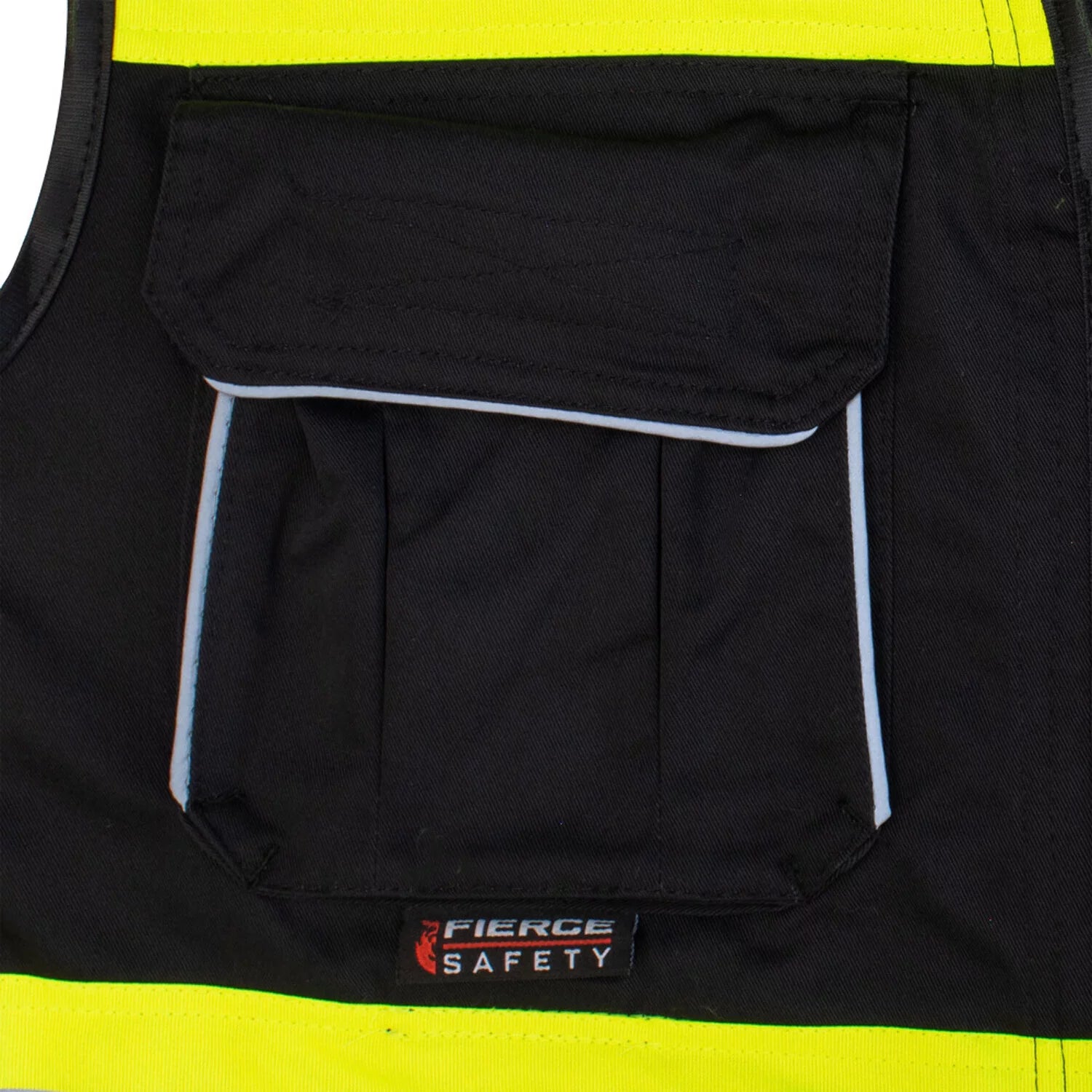 Fierce Safety SU500B Surveyors Class 1 Black Vest with Tablet Pocket A95997